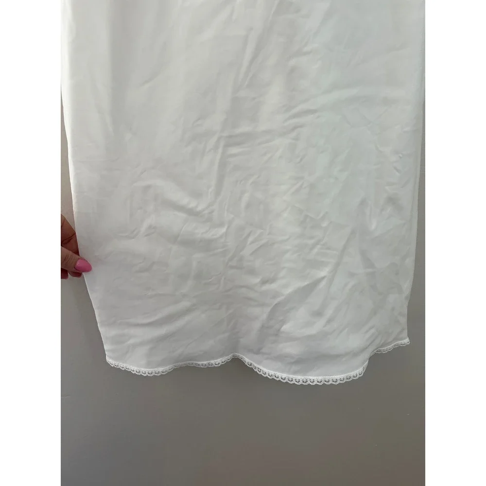 Vintage Strawberry Embroidered Slip Dress Womens 34 White EUC Lace Trim Chemise - Picture 3 of 9